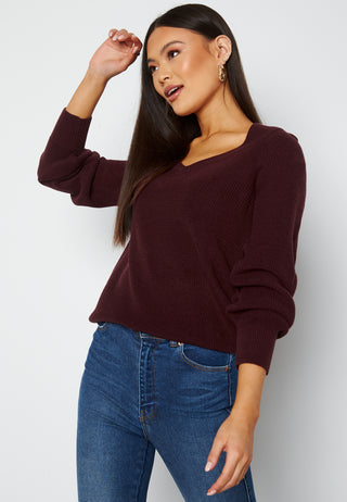Myntani L/S V-Neck Knit Top