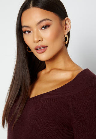 Myntani L/S V-Neck Knit Top