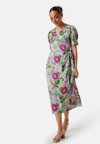 Naria S/S Wrap Midi Dress