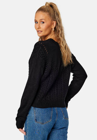 Oa L/S Cable Knit Cardigan