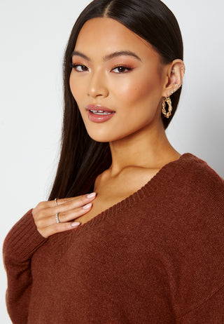 Ril Oversize V-Neck Knit Top