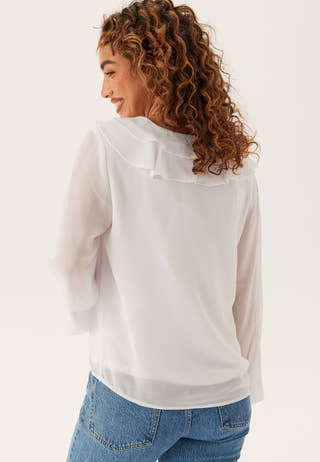 Viane L/S V-NECK FRILL TOP V-N