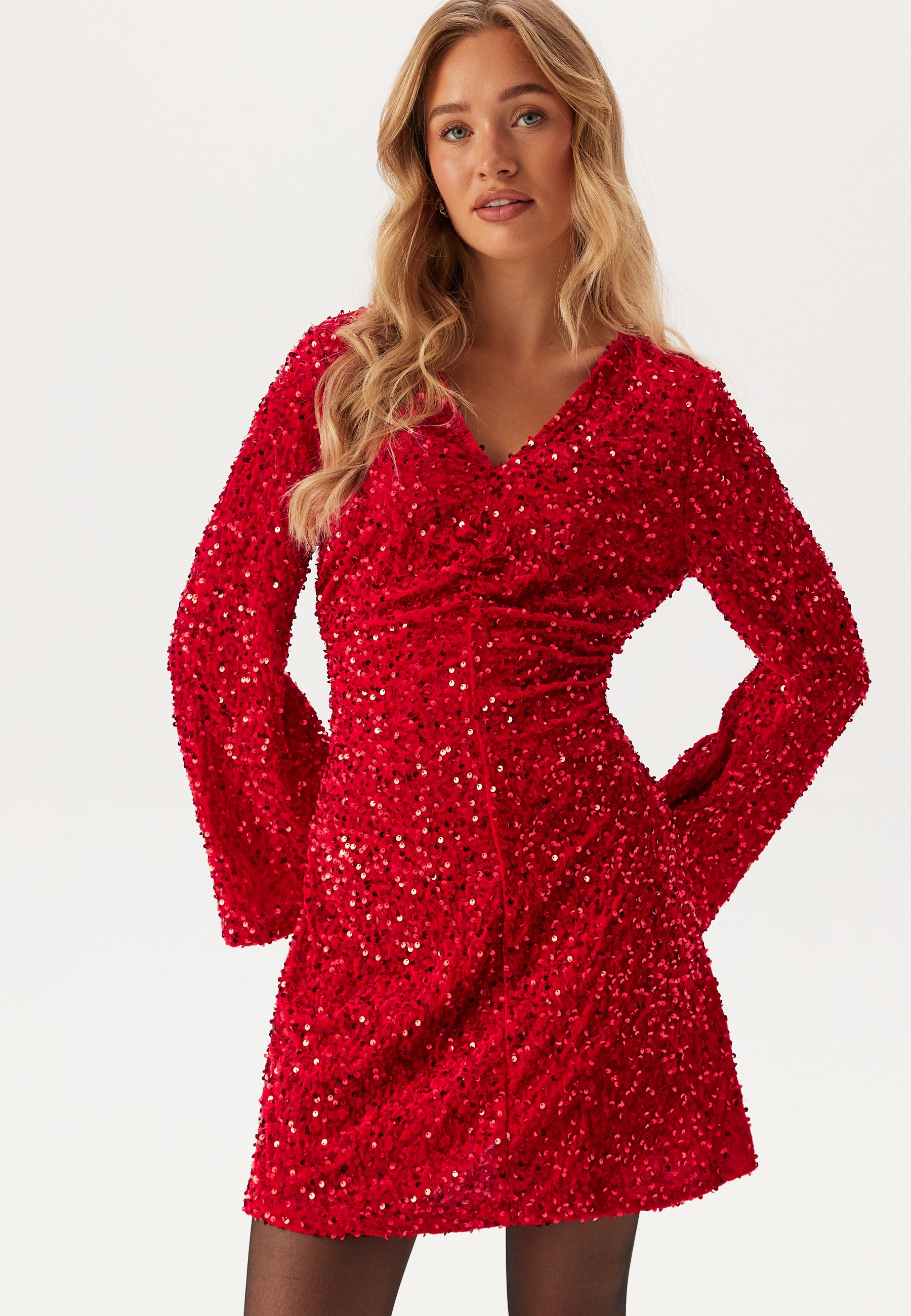 Vila Vibarina Glitter Dress campaign-outlet Red Vila Vibarina Glitter Dress campaign-outlet Red
