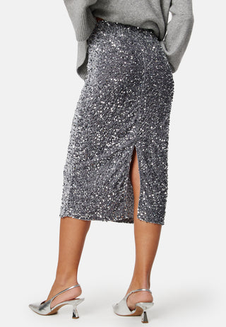 Vibarina HW Midi Sequins Skirt