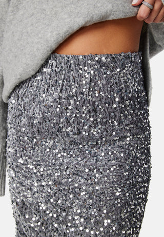 Vibarina HW Midi Sequins Skirt