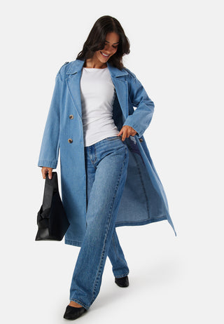 Vici doublebreasted L/S denim trenchcoat