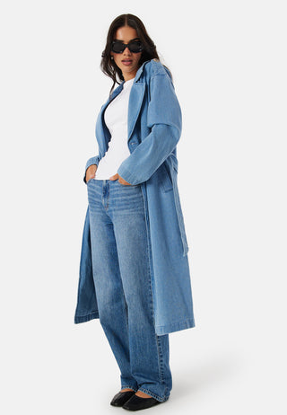 Vici doublebreasted L/S denim trenchcoat