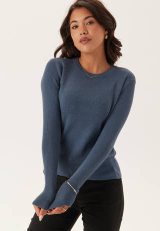 Vicomfy O-neck L/S KNIT TOP