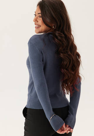 Vicomfy O-neck L/S KNIT TOP