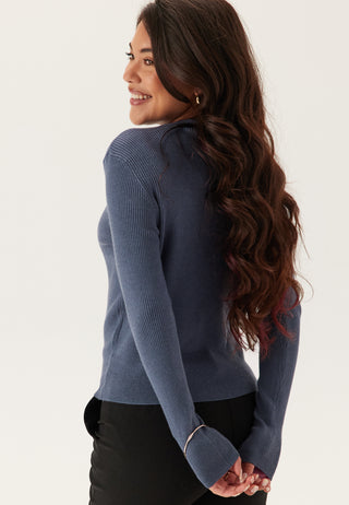 Vicomfy O-neck L/S KNIT TOP