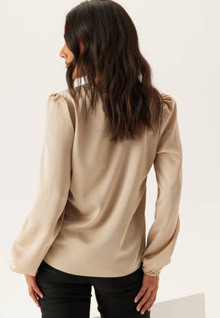 Viellette L/S SMOCK SATIN TOP