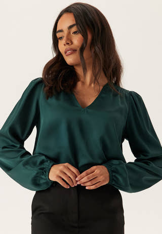 Viellette L/S SMOCK SATIN TOP