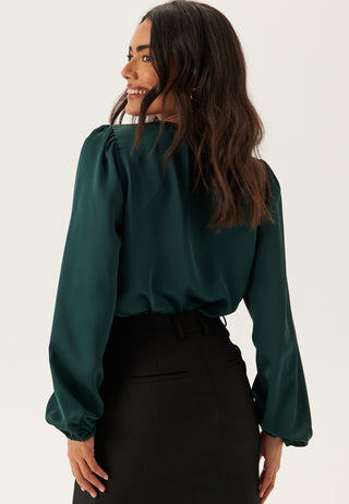 Viellette L/S SMOCK SATIN TOP