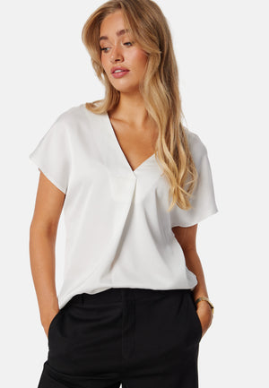 Viellette V-neck S/S SATIN TOP