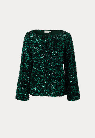 Vifaith Boat Neck L/S SEQUIN T
