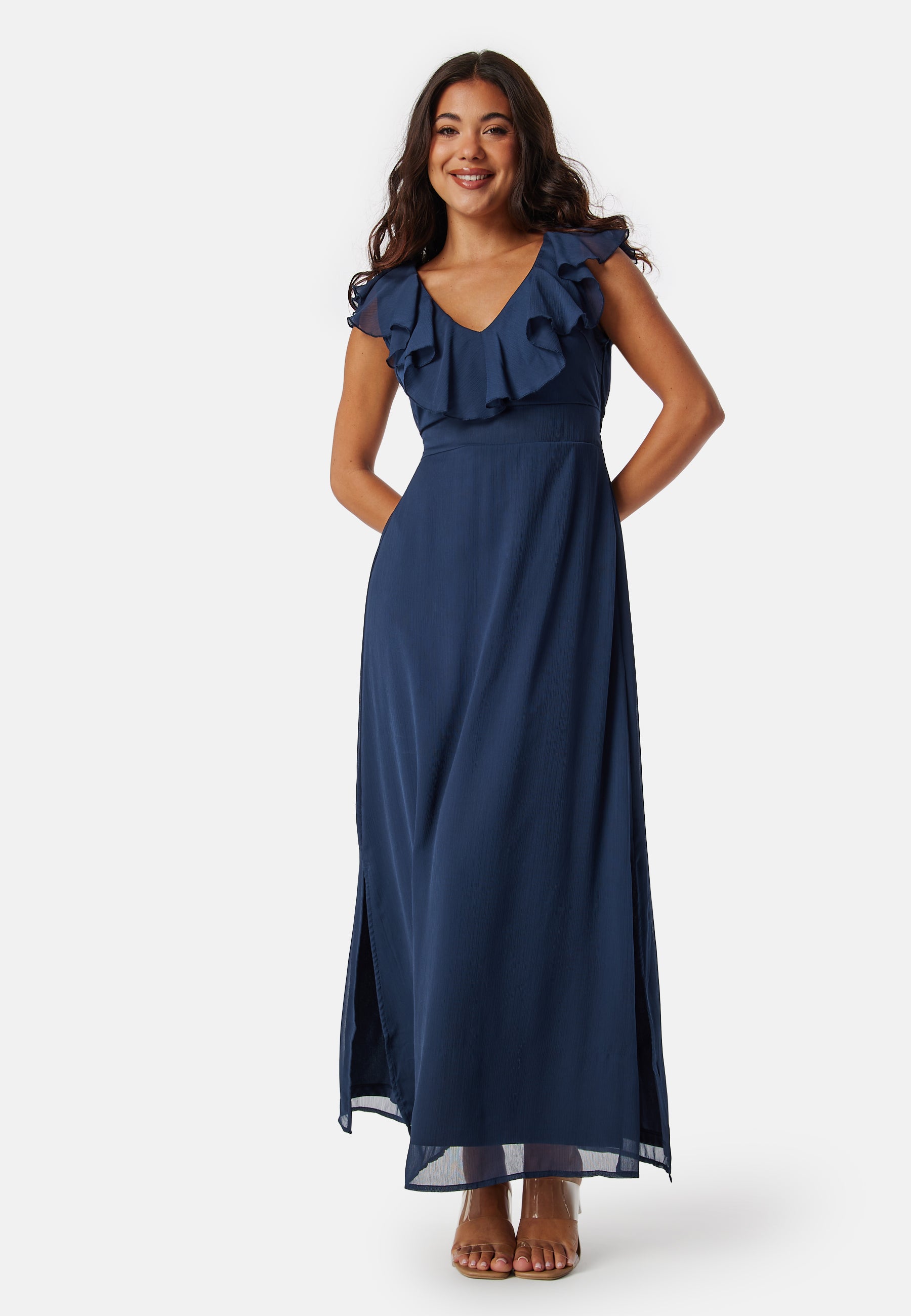 vila bridesmaid dresses Vila – Vifalia V-neck Long Dress – Bridesmaid dresses – Blue