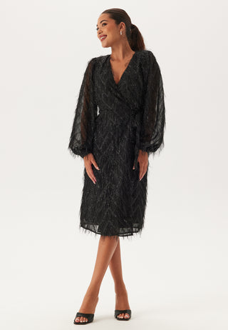 Vifeather L/S MIDI WRAP DRESS