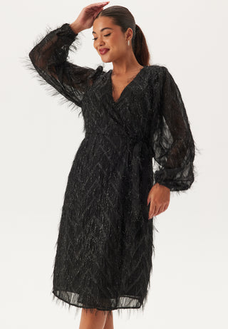 Vifeather L/S MIDI WRAP DRESS
