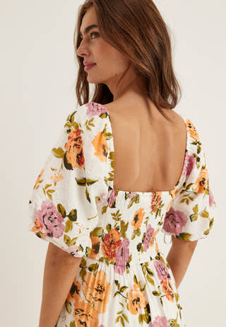 Viflola Square Neck 2/4 ANKLE DRESS