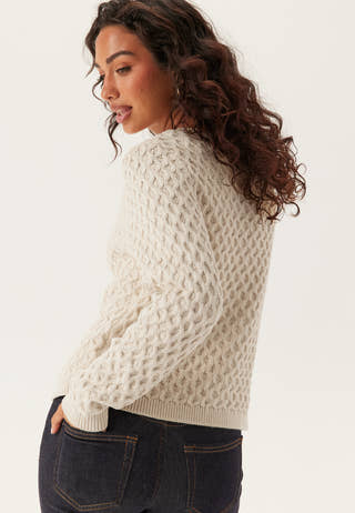 Vikali L/S O-NECK KNIT BUTTON