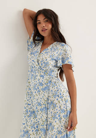 Vilovie S/S Wrap Midi Dress