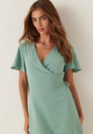 Vilovie S/S Wrap Midi Dress