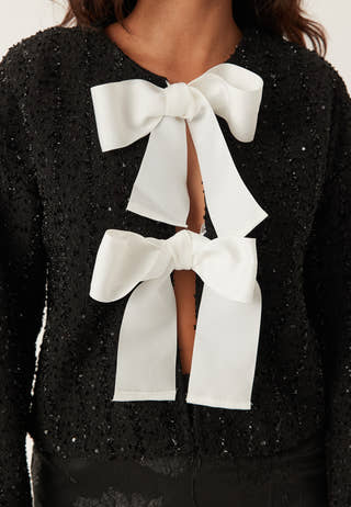 Viotta L/S BOW CARDIGAN