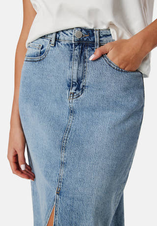Vipia new High Waist midi denim skirt