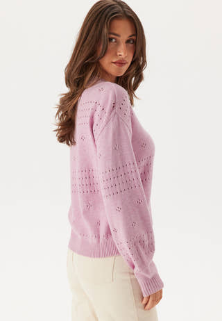 Viril L/S O-Neck Pointelle Knit