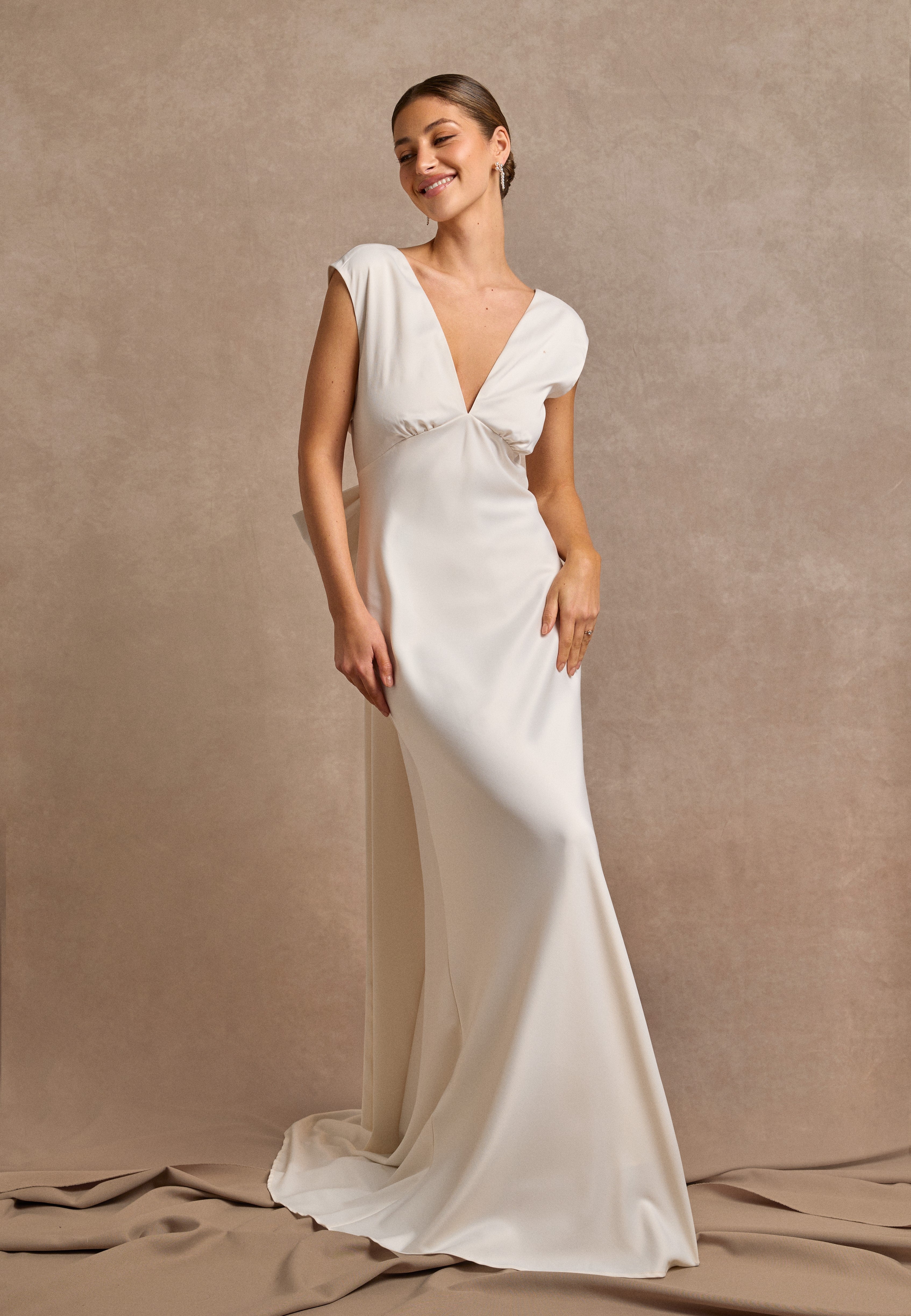 yas bridesmaid dress Y.A.S Bridesmaid Textured Wrap Midi Dress In Lilac-Purple for Women