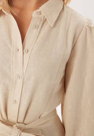 Yasflaxy 3/4 LINEN SHIRT DRESS