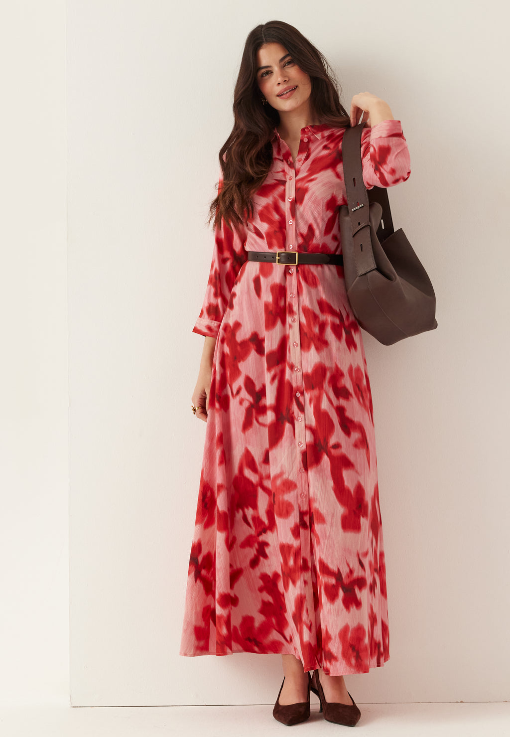 yas maxi shirt dress Yas – Yassavanna Long Shirt Dress – Dresses – Pink